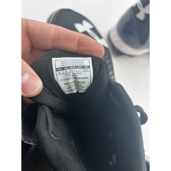 Under Armour Renegade RM Mid Football Cleats Black White Men’s 9 - Picture 6 of 7